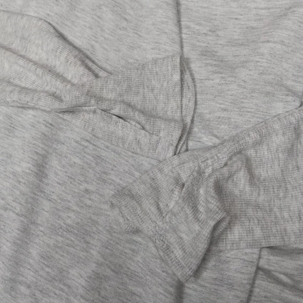 Athleta Womens Large Purana Wrap Sweatshirt Gray Heather Ribbed Long Sleeve Top - Picture 14 of 15